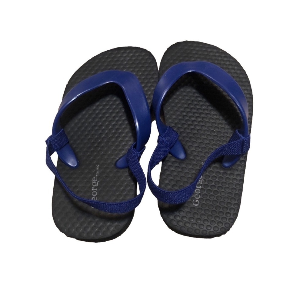 2 for $10 George Black and Blue Flip Flops Toddler Size 7/8